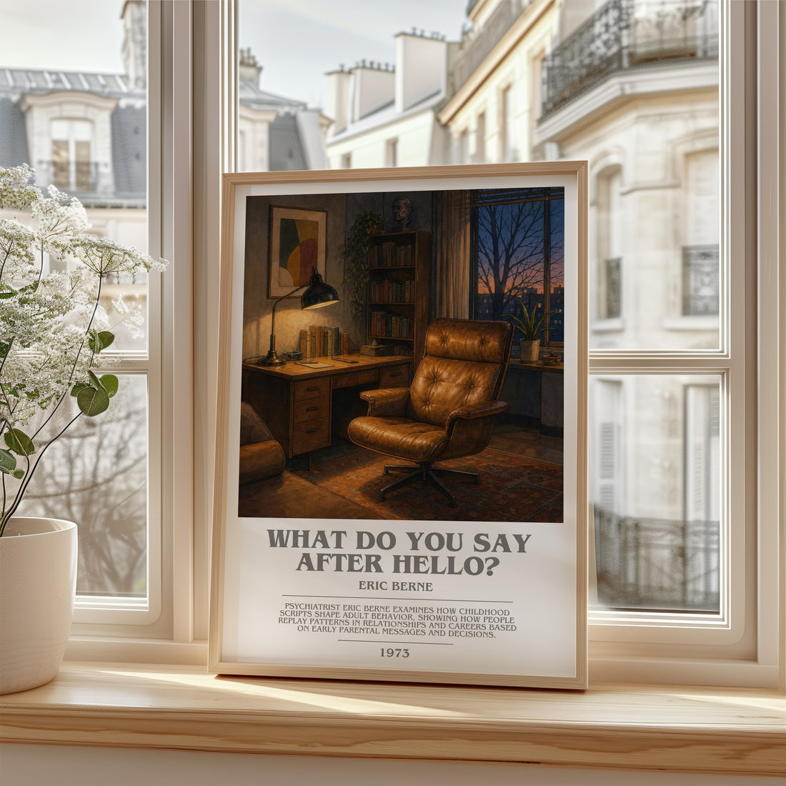 What Do You Say After Hello? bookish poster colour and style options – Eric Berne book art