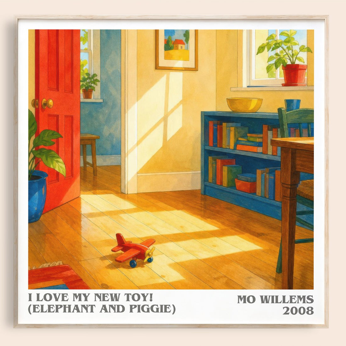 I Love My New Toy! (Elephant and Piggie) literary book poster by Mo Willems – framed literary art print