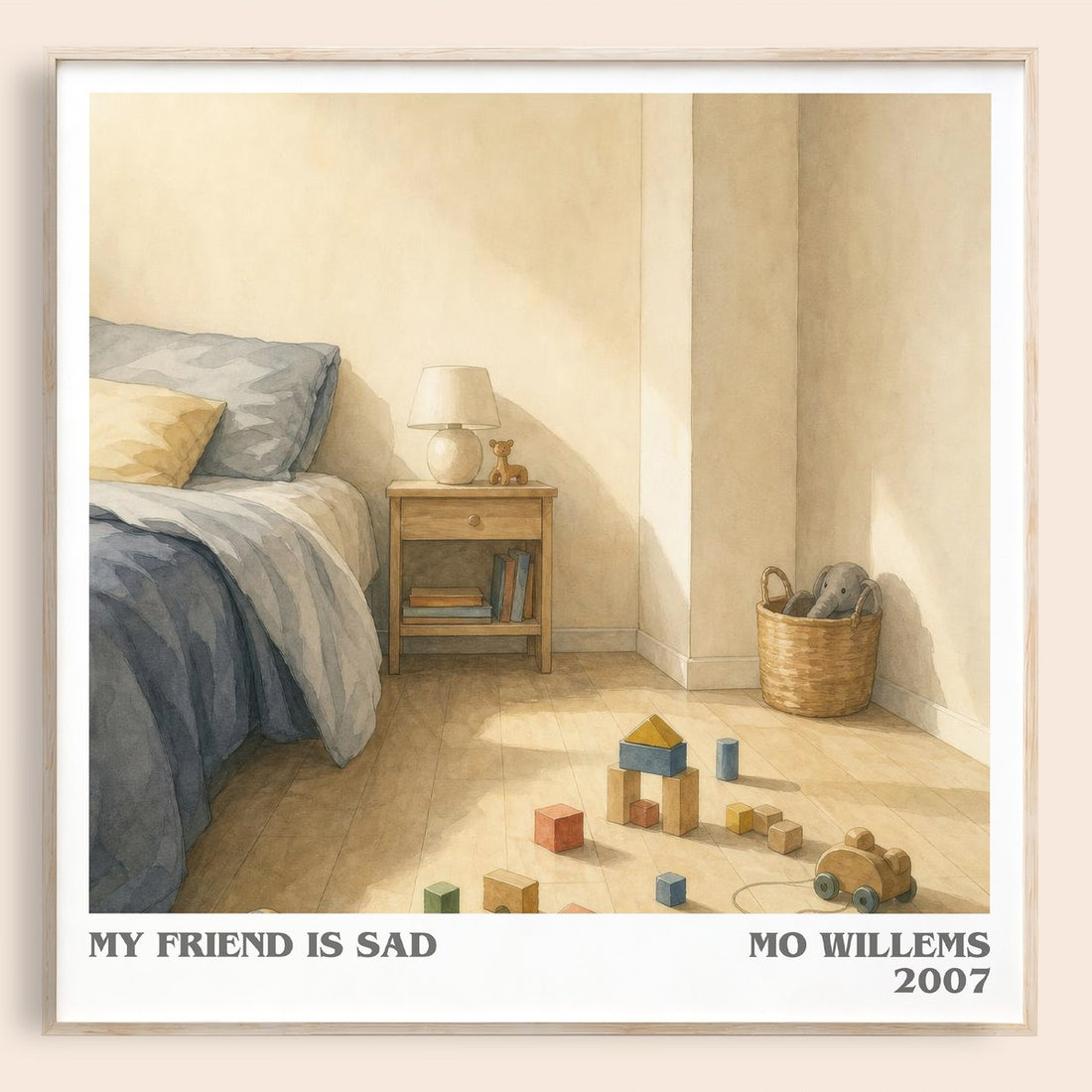 My Friend is Sad literary book poster by Mo Willems – framed literary art print