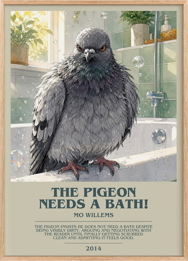 The Pigeon Needs a Bath! Bookish Wall Art by Mo Willems