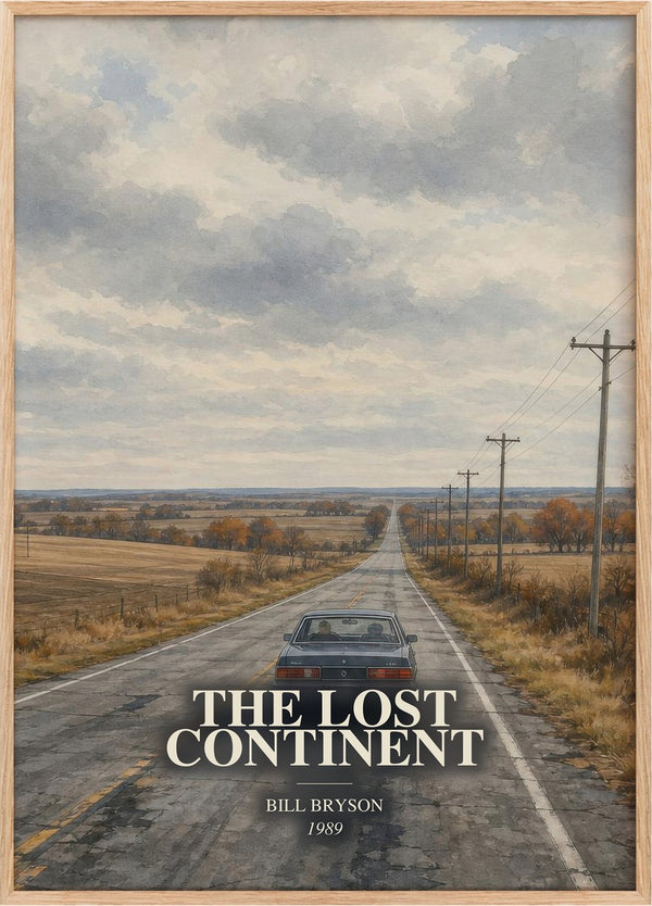 The Lost Continent Book Watercolour Illustration by Bill Bryson