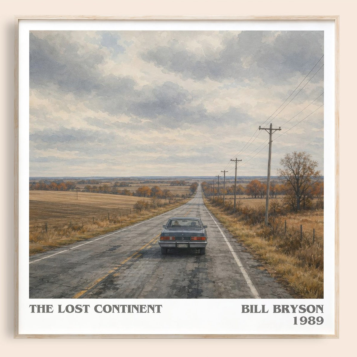 The Lost Continent literary book poster by Bill Bryson – framed literary art print