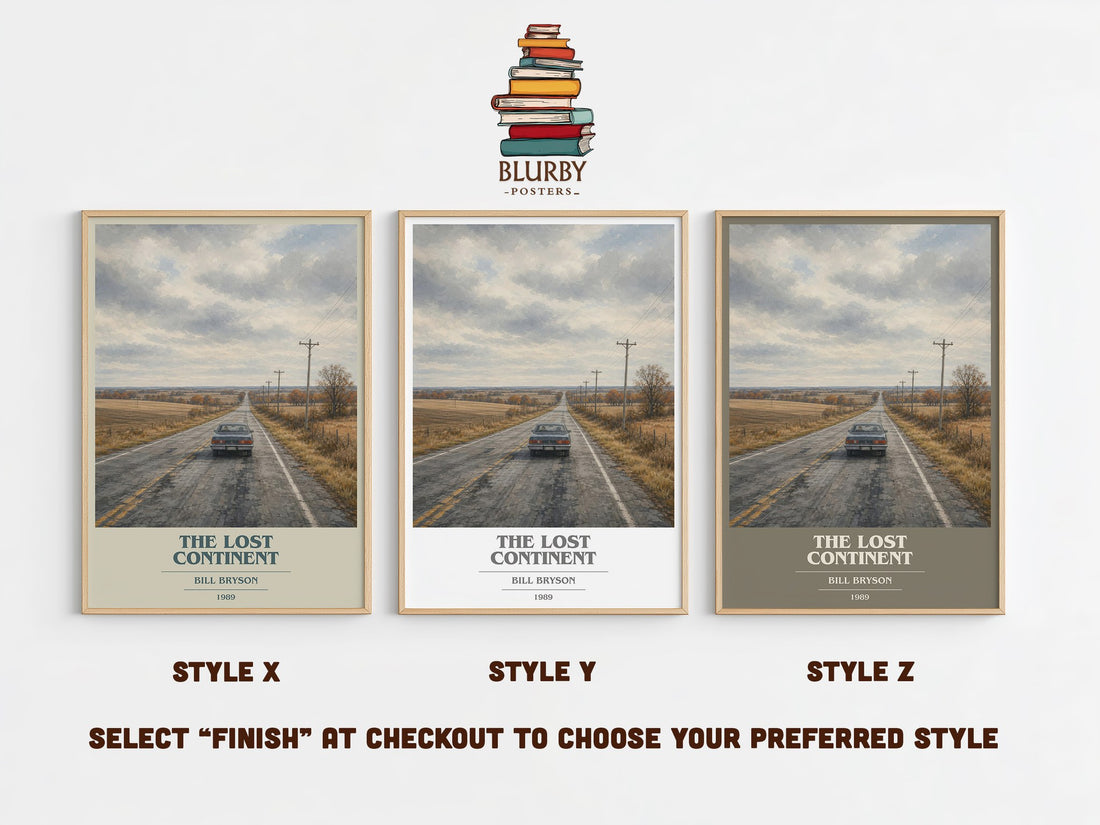 The Lost Continent book cover print in frame leaning in hallway – non fiction wall art (mockup)