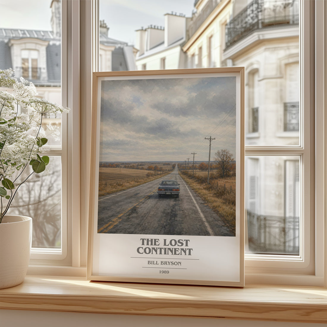 The Lost Continent book cover poster colour and style options – Bill Bryson book art