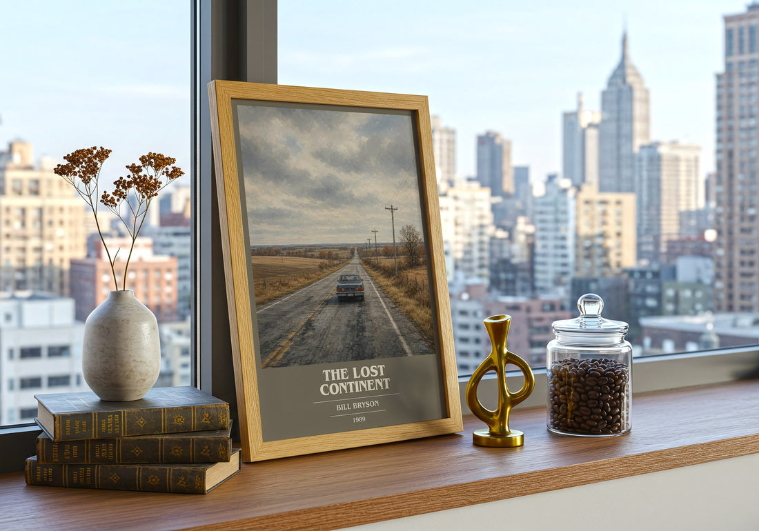The Lost Continent book cover print framed by window – literary home decor