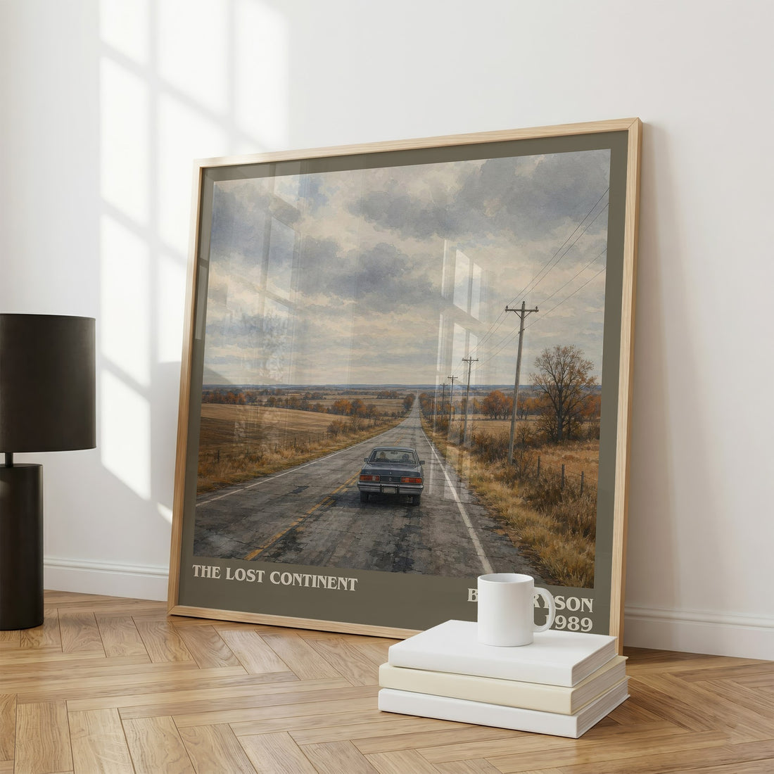 The Lost Continent literary print framed by window – literary home decor