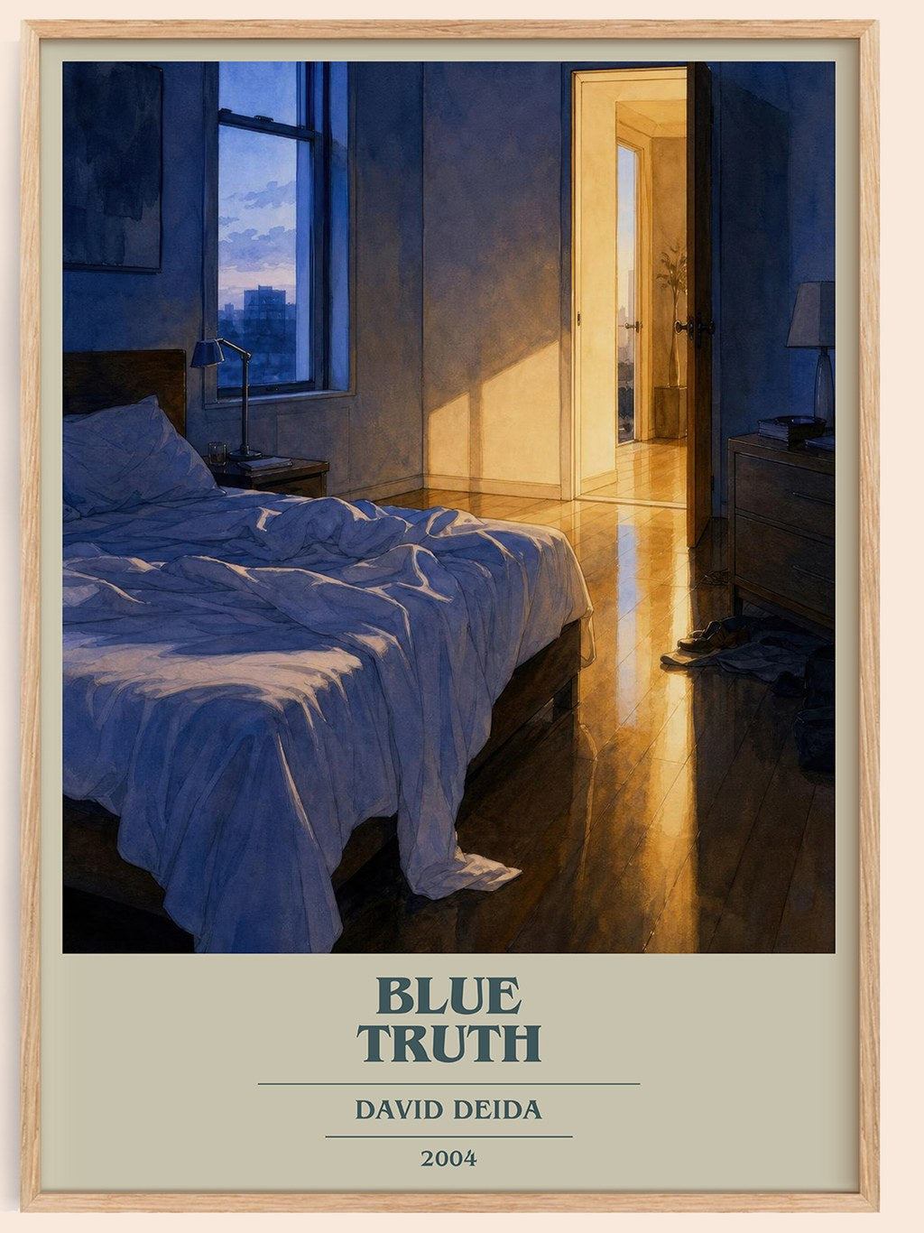 Blue Truth book cover book poster by David Deida – framed literary art print