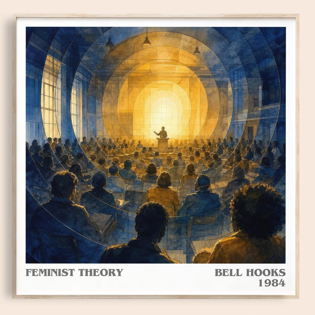 Feminist theory literary book poster by Bell Hooks – framed literary art print