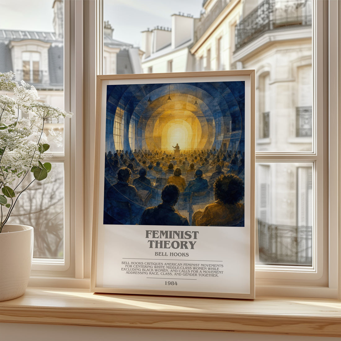 Feminist theory bookish poster colour and style options – Bell Hooks book art
