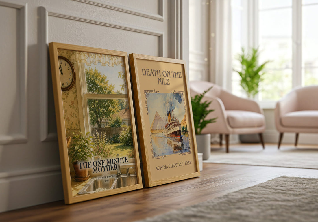 The one minute mother watercolour print framed by window – literary home decor