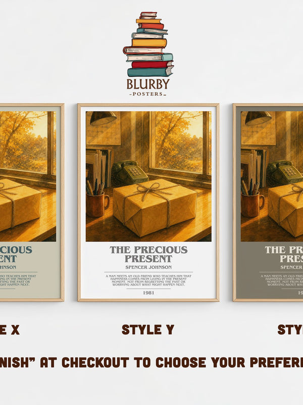 The precious present bookish print in frame leaning in hallway – philosophy wall art