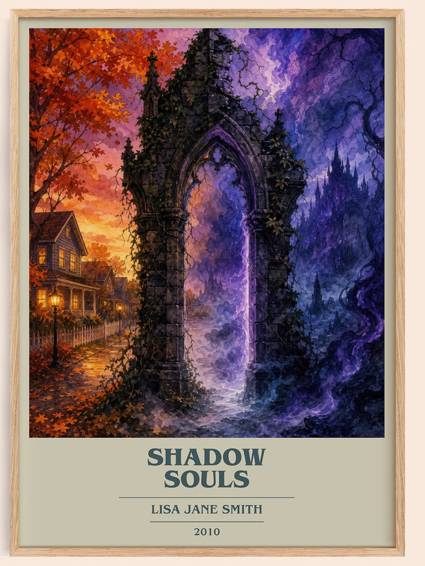 Shadow souls book cover book poster by Lisa Jane Smith – framed literary art print