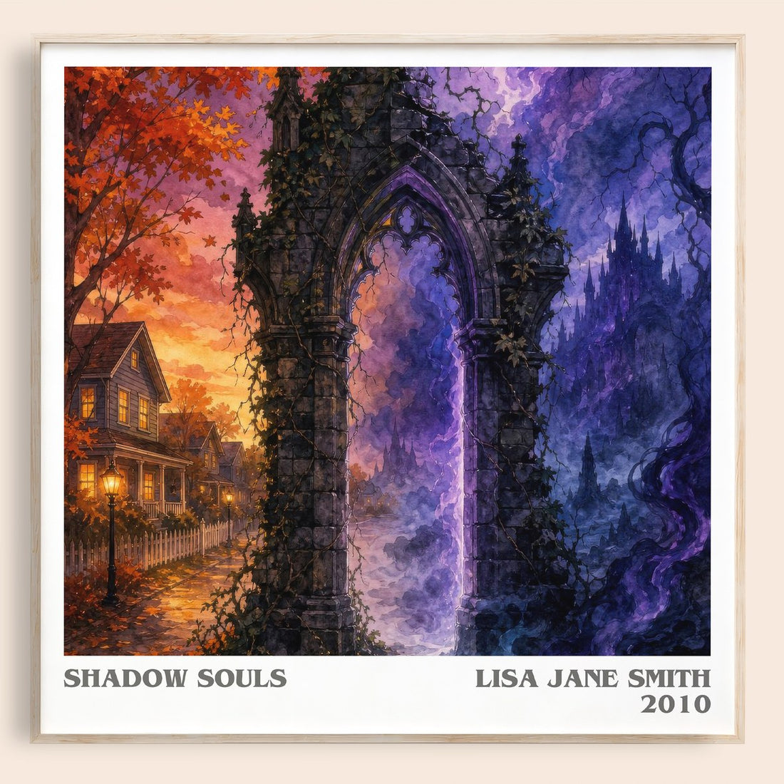 Shadow souls literary book poster by Lisa Jane Smith – framed literary art print
