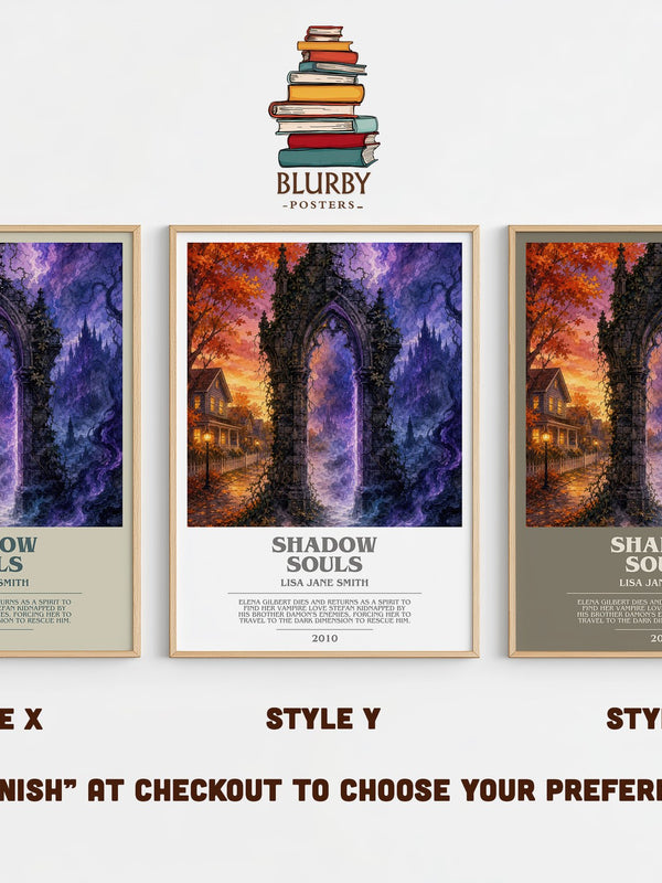 Shadow souls bookish print in frame leaning in hallway – young adult wall art