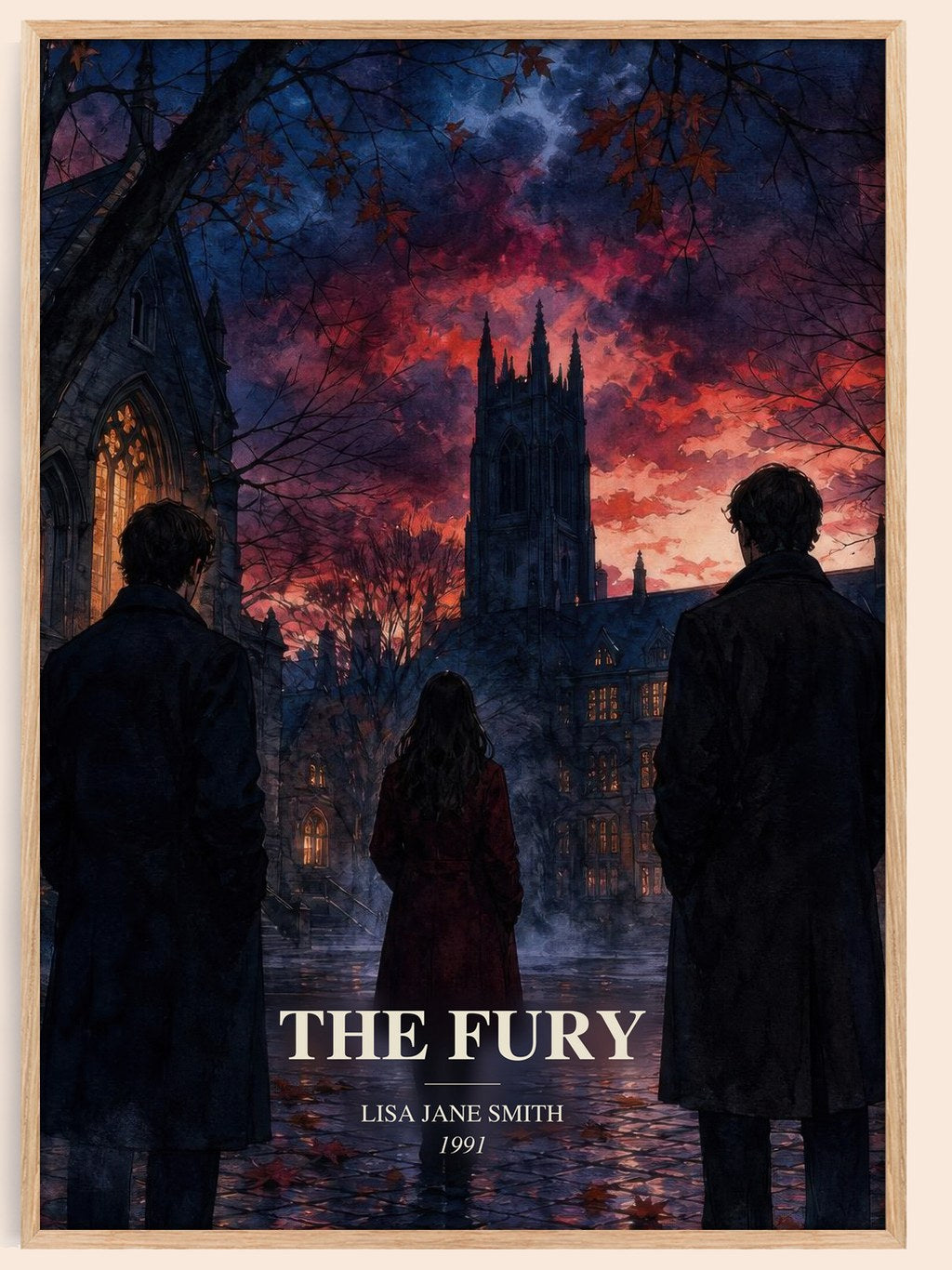 The Fury watercolour book poster by Lisa Jane Smith – framed literary art print