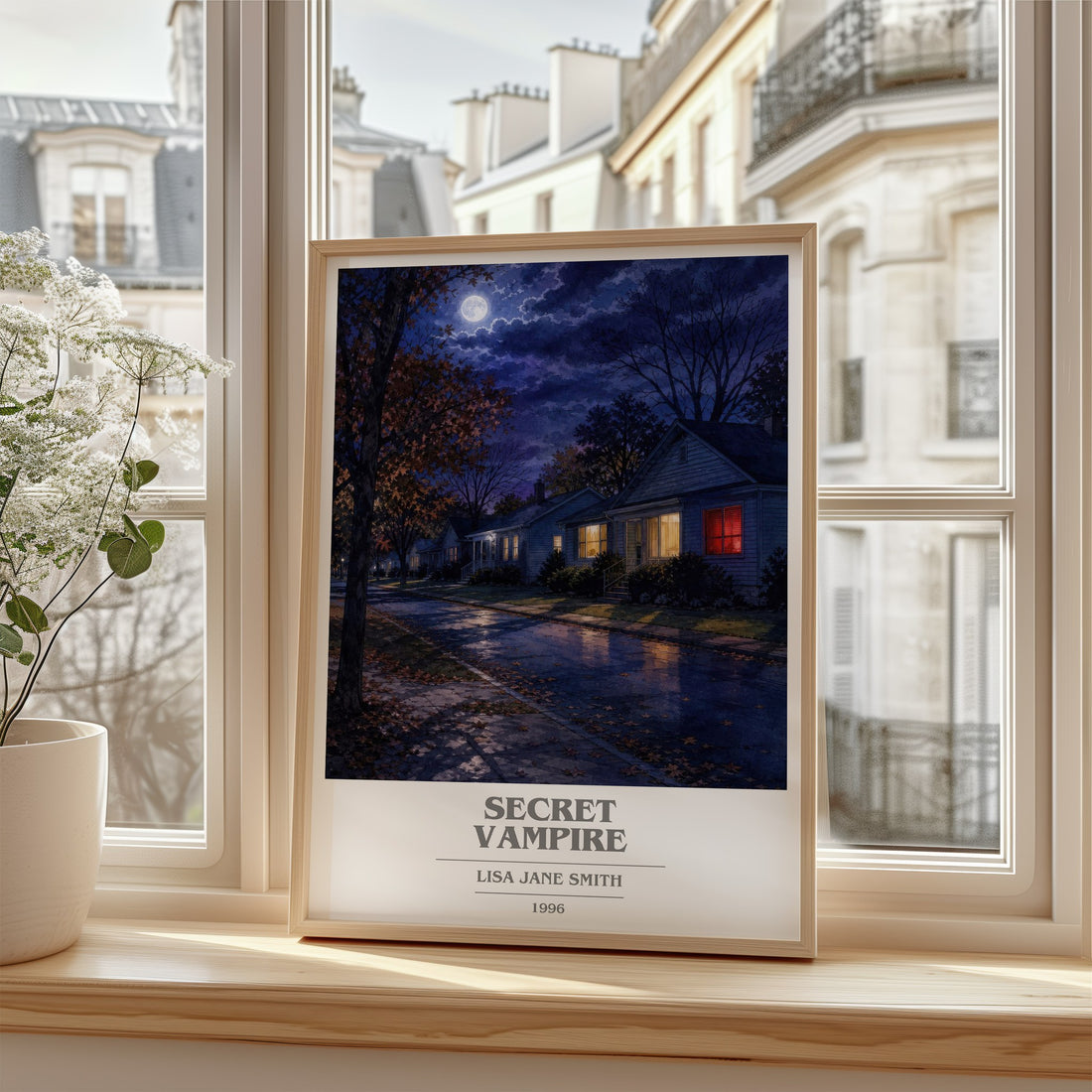 Secret vampire book cover poster colour and style options – Lisa Jane Smith book art (mockup)