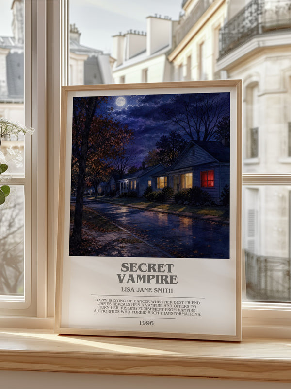 Secret vampire bookish poster colour and style options – Lisa Jane Smith book art