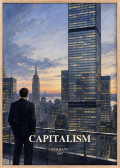 Capitalism Book Watercolour Illustration by Ayn Rand