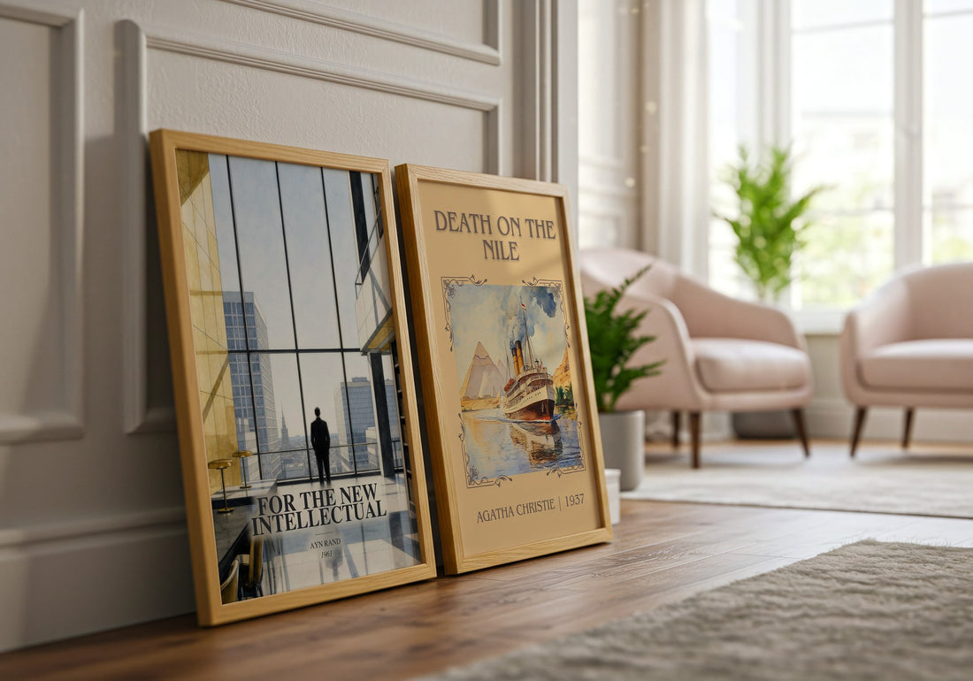 For the New Intellectual watercolour print framed by window – literary home decor