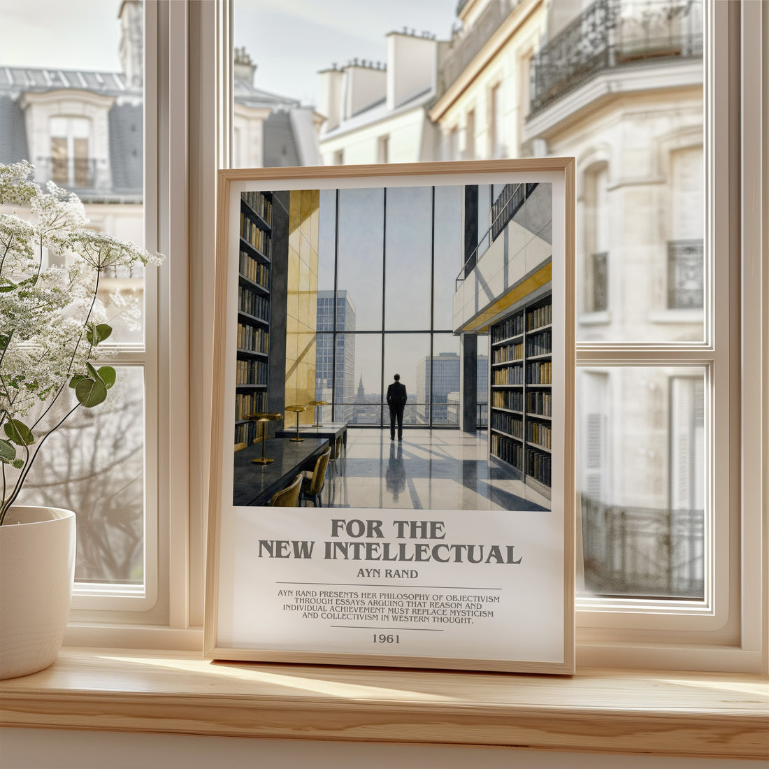 For the New Intellectual bookish poster colour and style options – Ayn Rand book art
