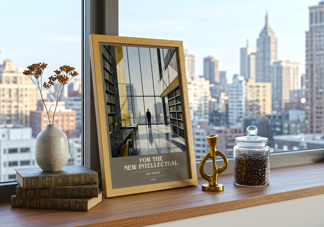 For the New Intellectual book cover print framed by window – literary home decor