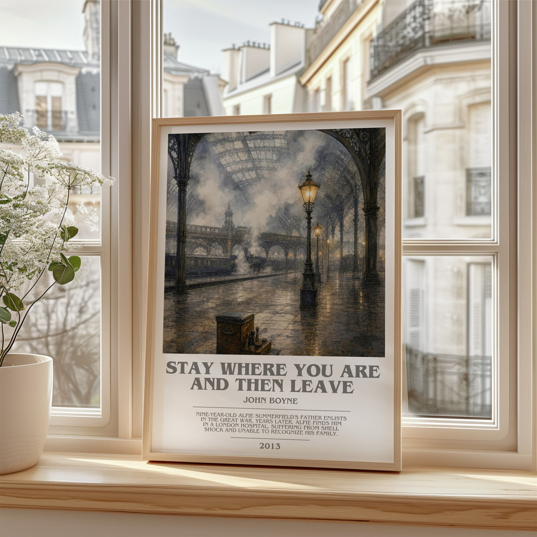 Stay Where You are and Then Leave bookish poster colour and style options – John Boyne book art
