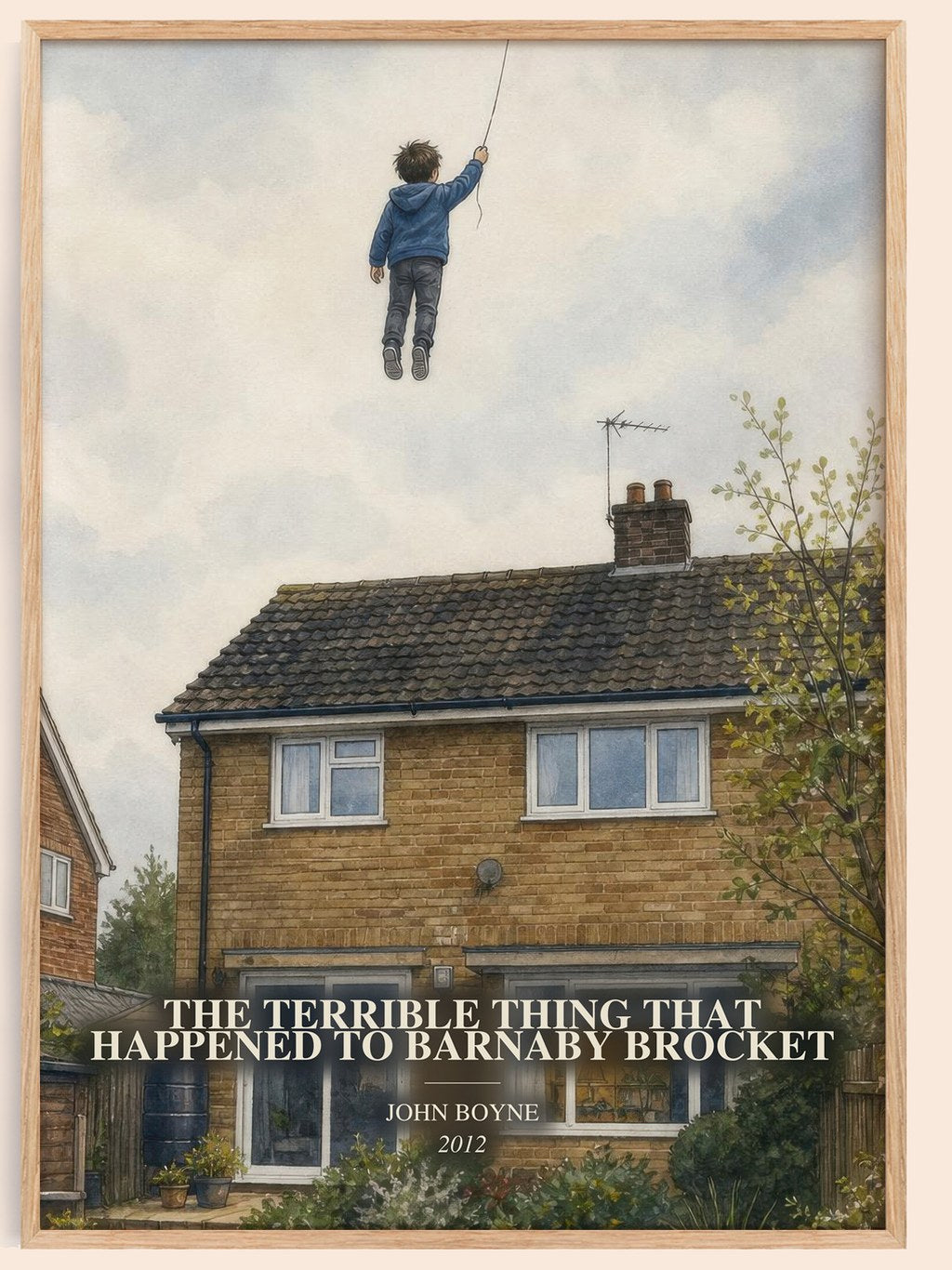 The Terrible Thing That Happened to Barnaby Brocket watercolour book poster by John Boyne – framed literary art print