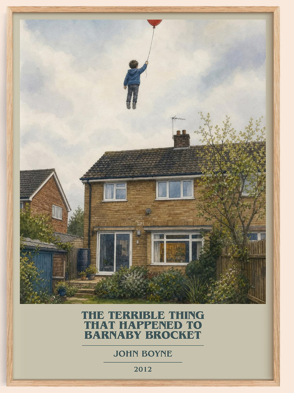 The Terrible Thing That Happened to Barnaby Brocket book cover book poster by John Boyne – framed literary art print