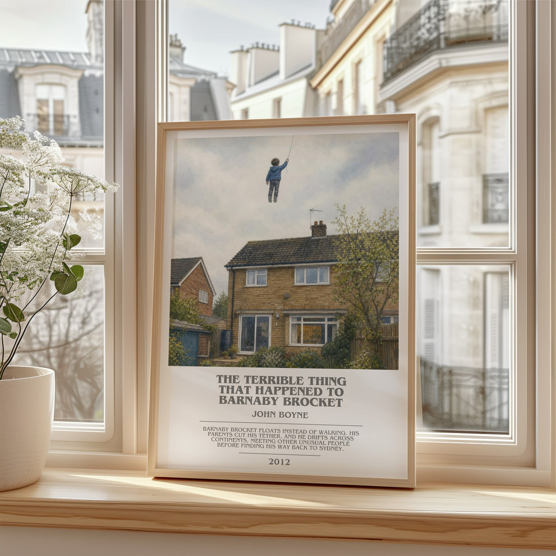 The Terrible Thing That Happened to Barnaby Brocket bookish poster colour and style options – John Boyne book art
