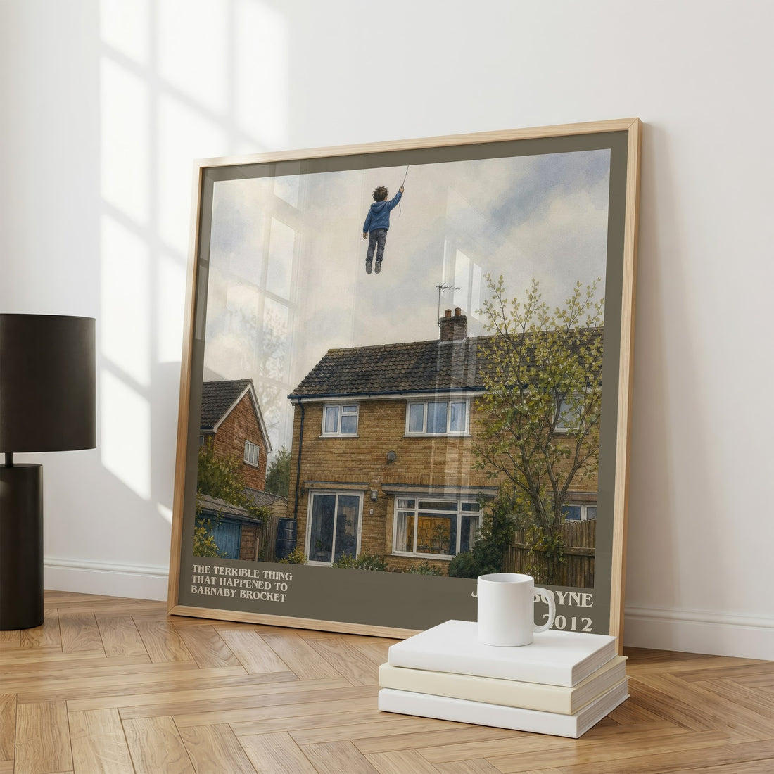 The Terrible Thing That Happened to Barnaby Brocket literary print framed by window – literary home decor