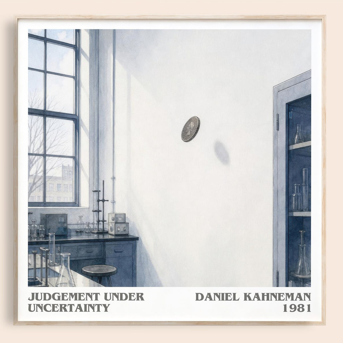 Judgement under uncertainty literary book poster by Daniel Kahneman – framed literary art print