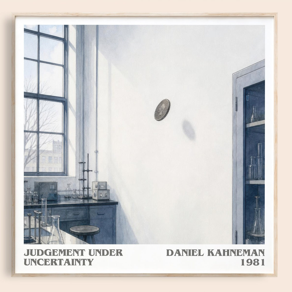 Judgement under uncertainty literary book poster by Daniel Kahneman – framed literary art print
