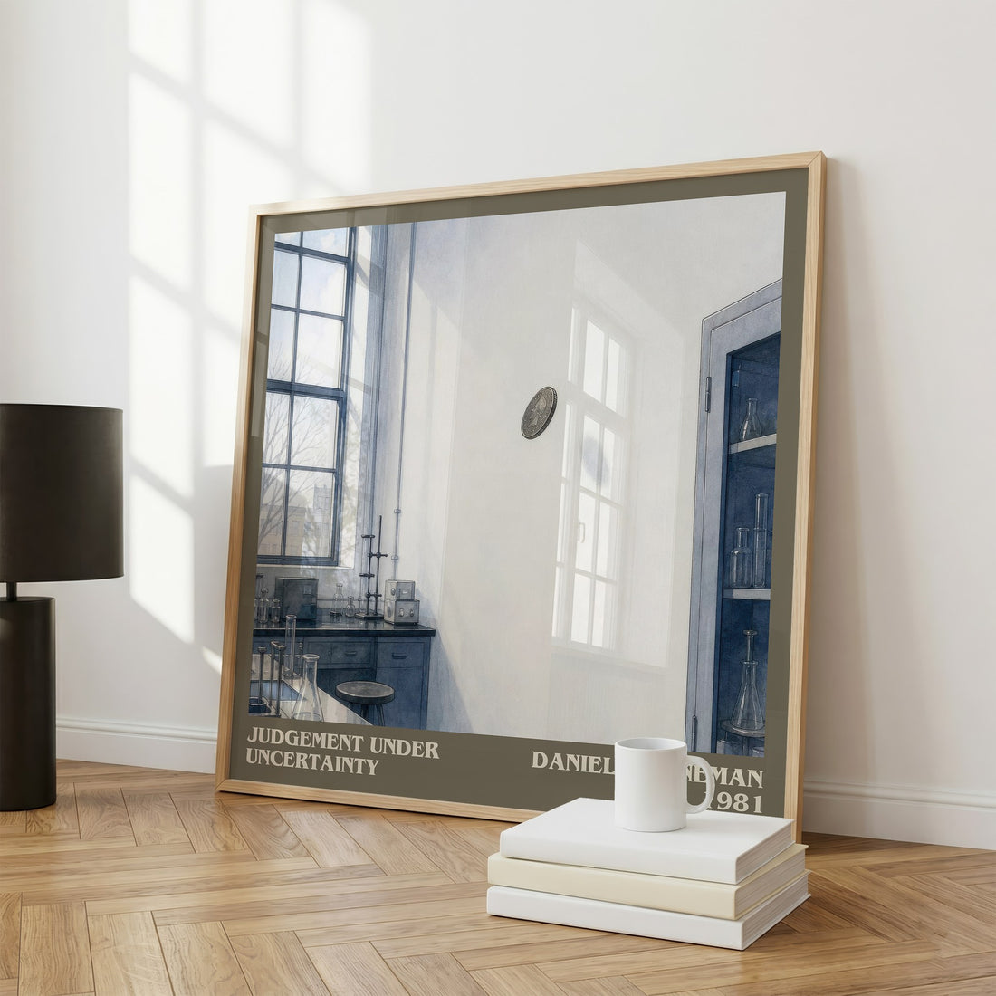 Judgement under uncertainty literary print framed by window – literary home decor