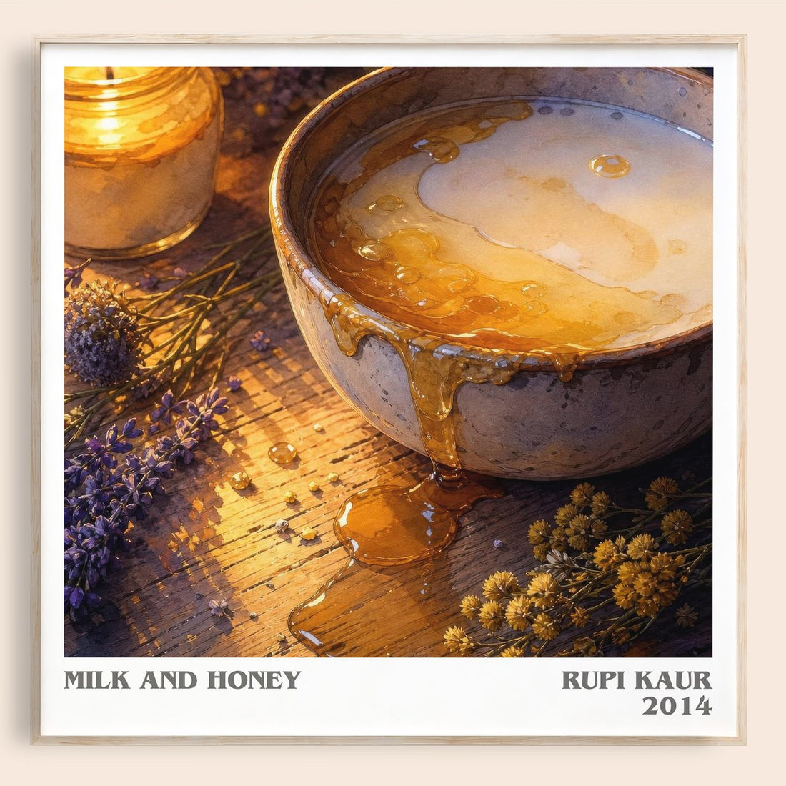 Milk and Honey literary book poster by Rupi Kaur – framed literary art print