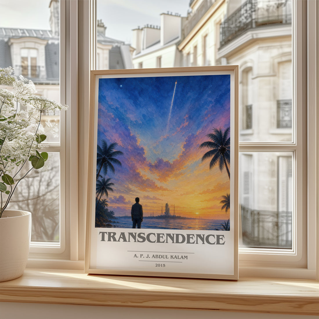 Transcendence book cover poster colour and style options – A. P. J. Abdul Kalam book art