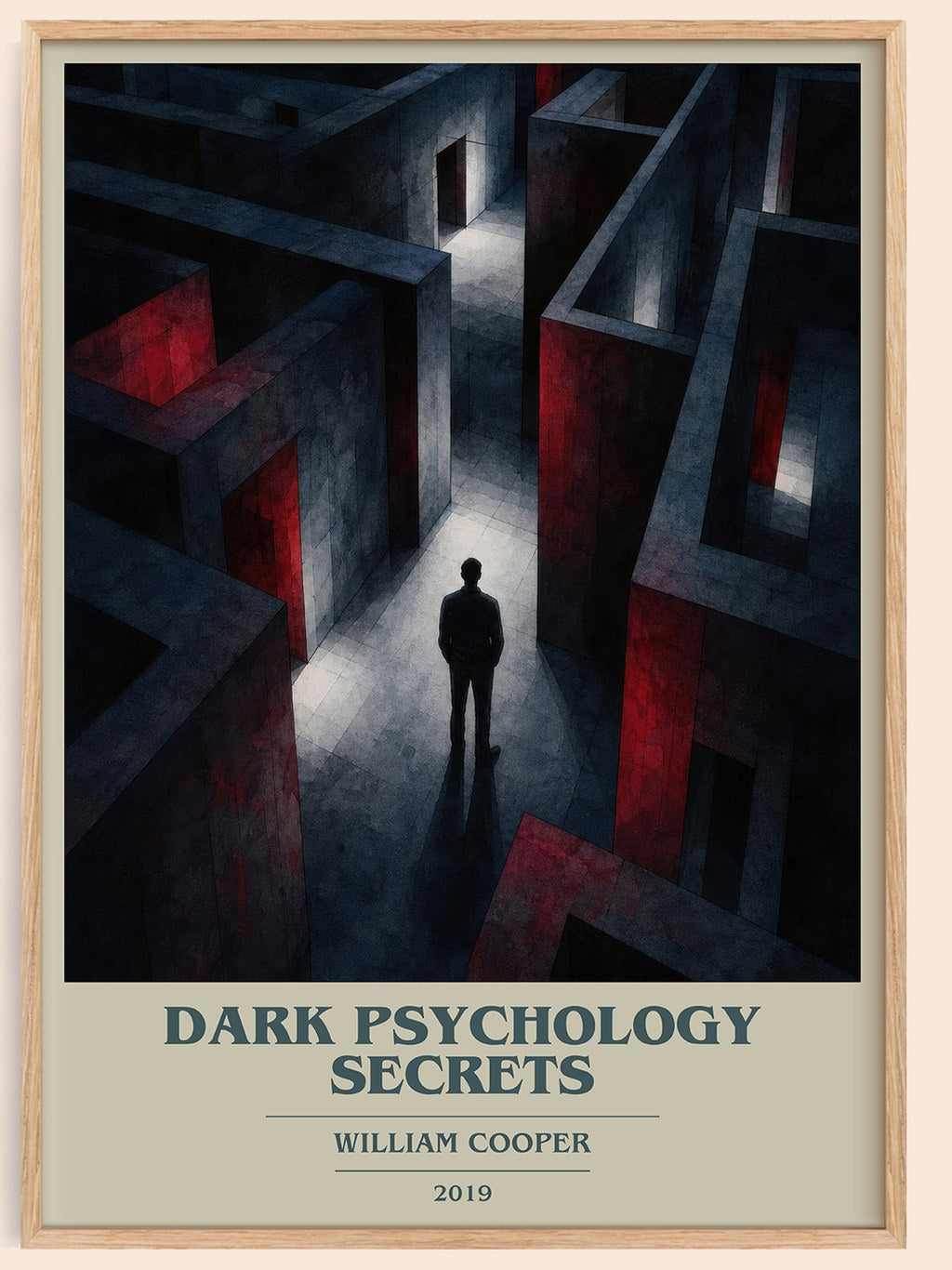 Dark Psychology Secrets book cover book poster by William Cooper – framed literary art print