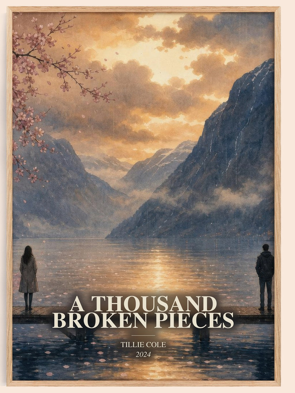 A Thousand Broken Pieces watercolour book poster by Tillie Cole – framed literary art print