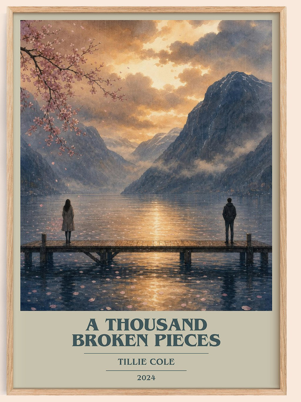 A Thousand Broken Pieces book cover book poster by Tillie Cole – framed literary art print