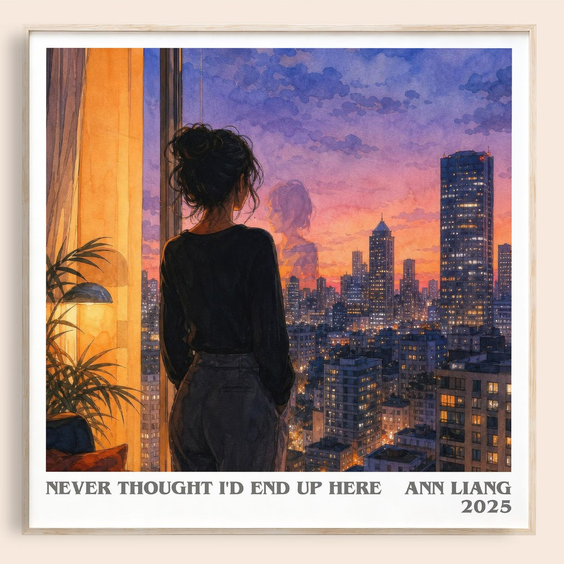 Never Thought I'd End Up Here literary book poster by Ann Liang – framed literary art print