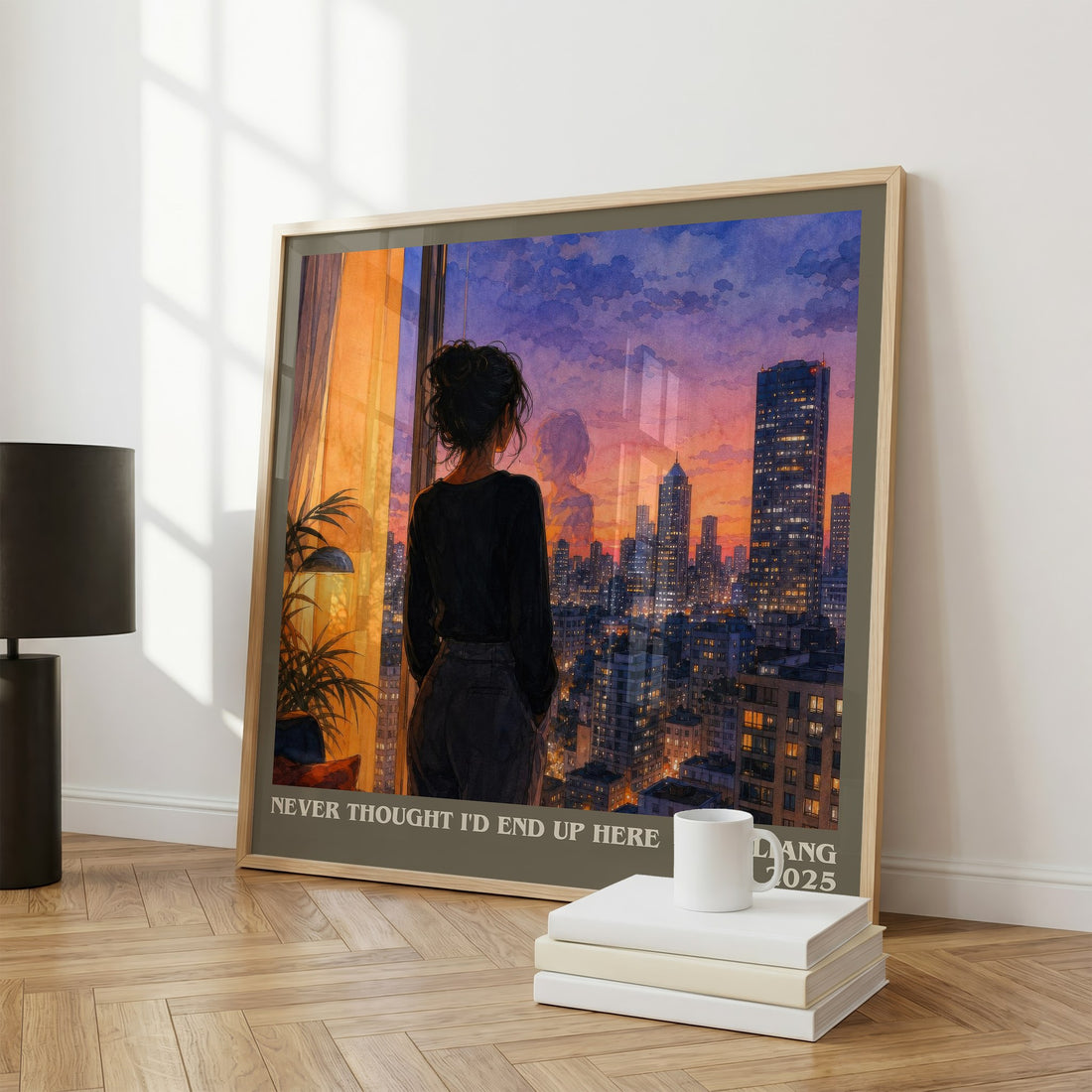 Never Thought I'd End Up Here literary print framed by window – literary home decor
