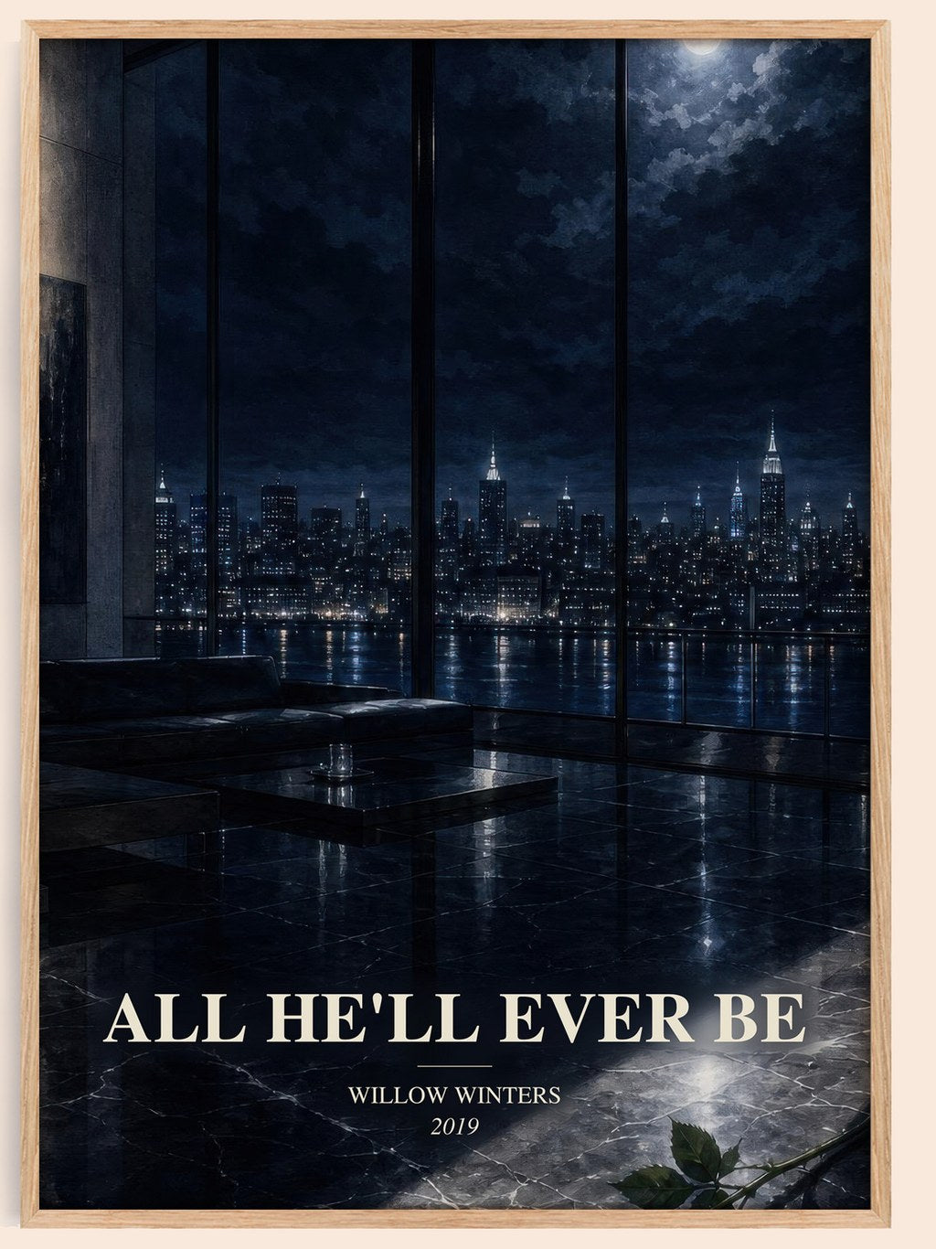 All He'll Ever Be watercolour book poster by Willow Winters – framed literary art print