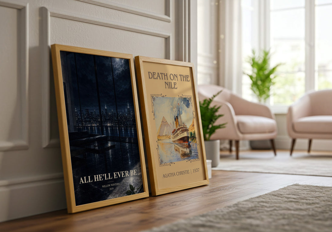All He'll Ever Be watercolour print framed by window – literary home decor
