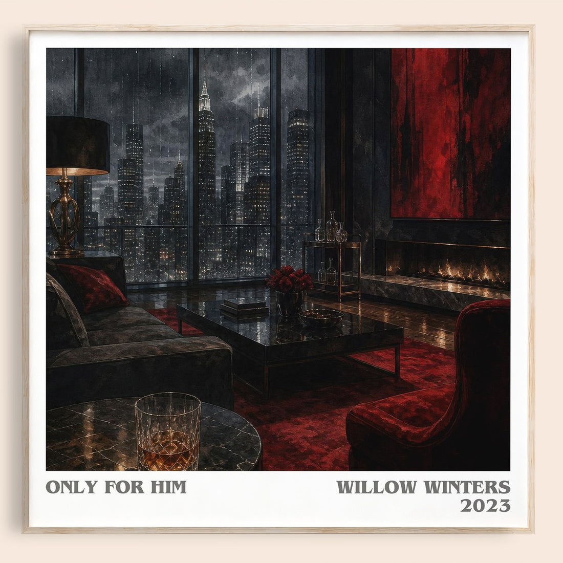 Only for Him literary book poster by Willow Winters – framed literary art print