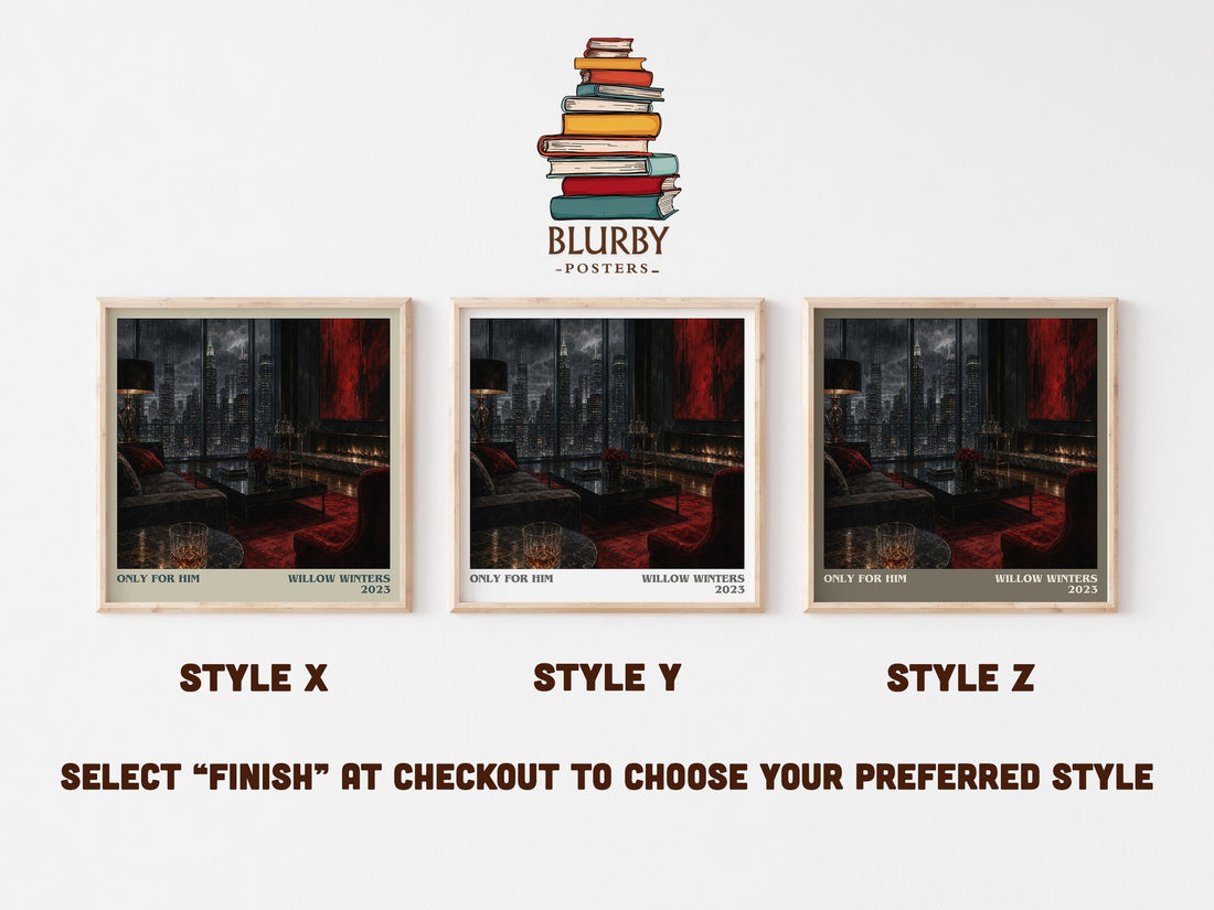 Only for Him literary print in frame leaning in hallway – romance wall art (mockup)