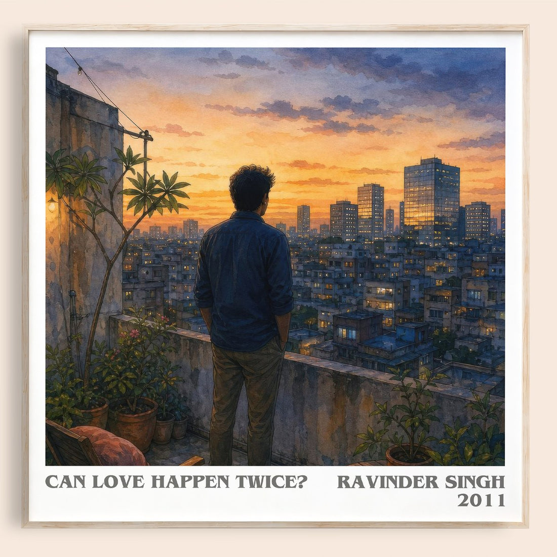 Can love happen twice? literary book poster by Ravinder Singh – framed literary art print