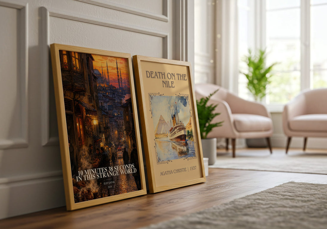 10 Minutes 38 Seconds in This Strange World watercolour print framed by window – literary home decor
