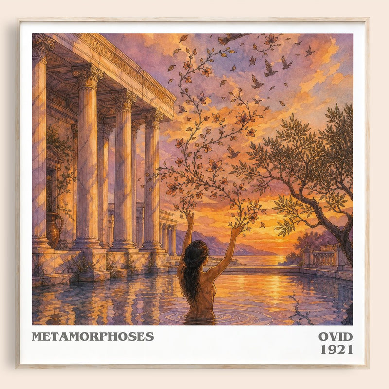 Metamorphoses literary book poster by Ovid – framed literary art print
