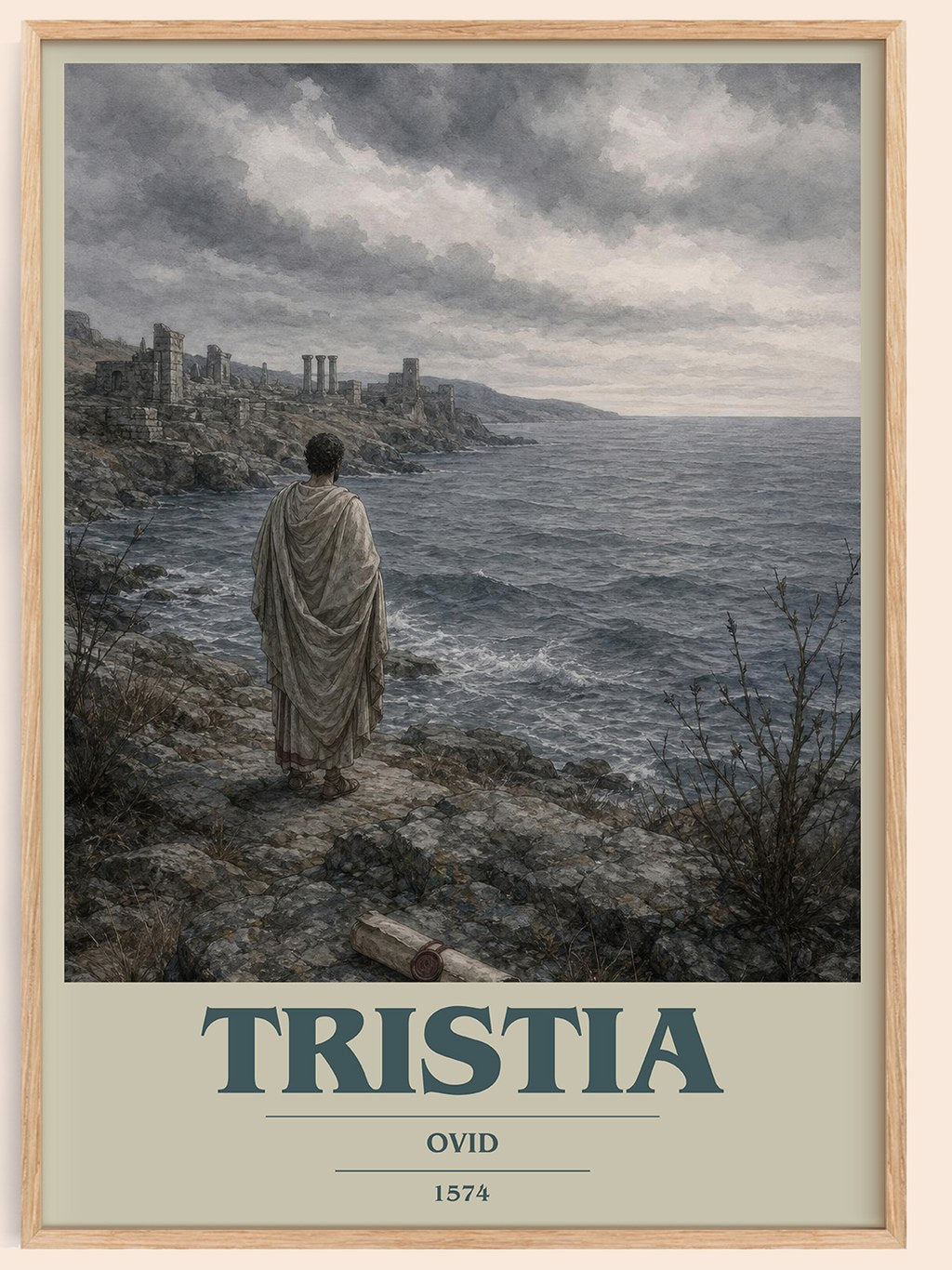 Tristia book cover book poster by Ovid – framed literary art print
