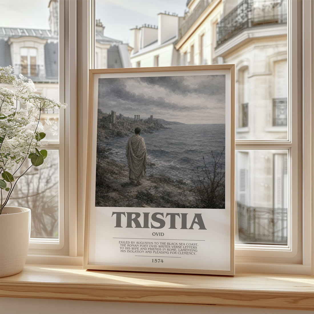 Tristia bookish poster colour and style options – Ovid book art