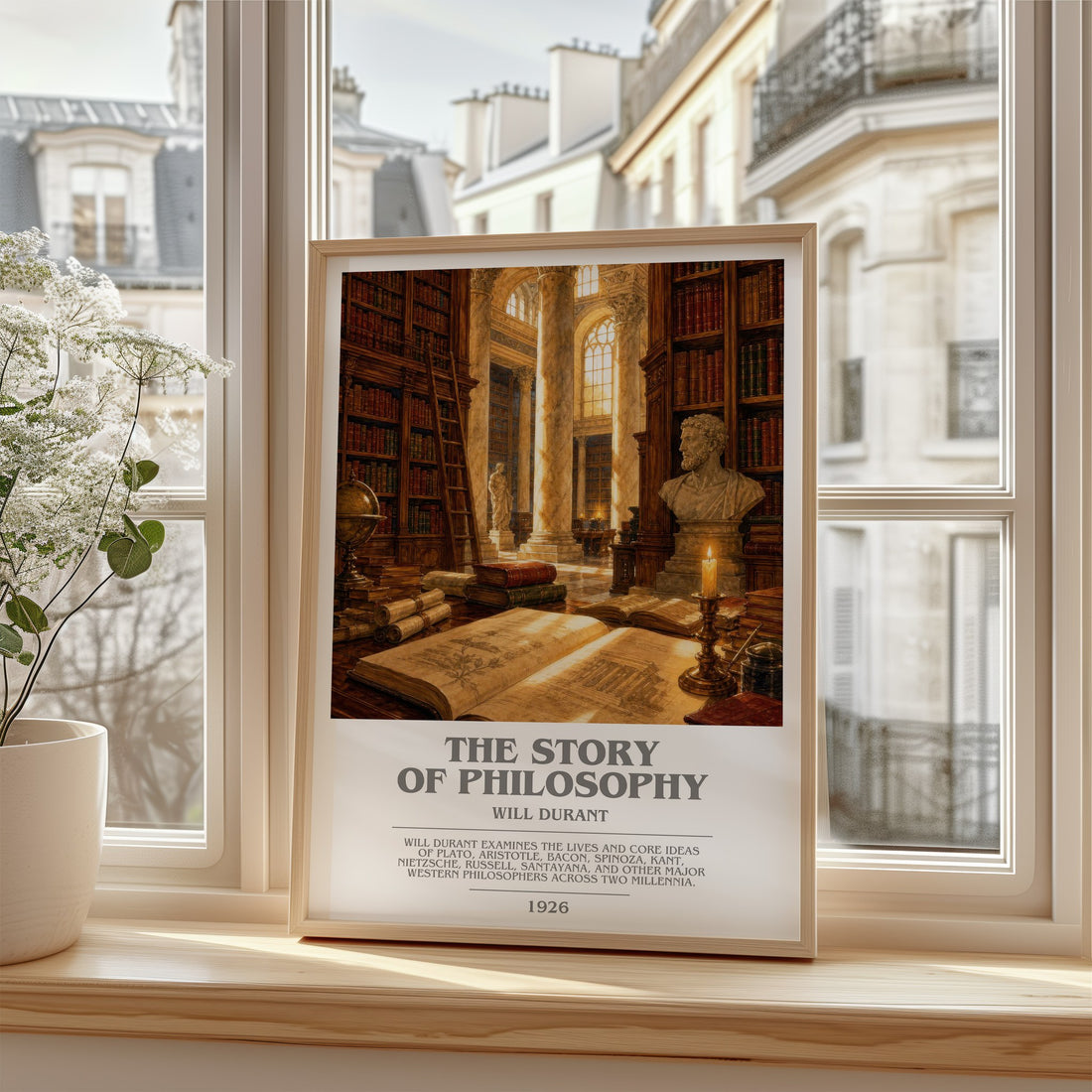 The Story of Philosophy bookish poster colour and style options – Will Durant book art